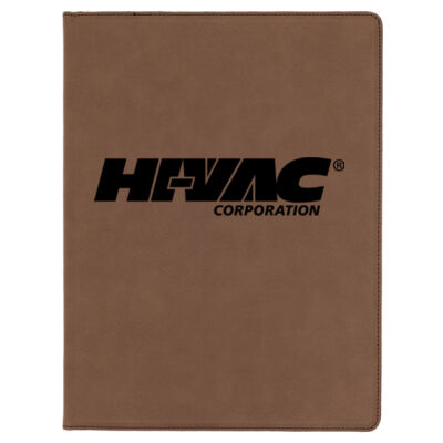 Hi-Vac - Brown Laserable Leatherette Portfolio with Notepad Thumbnail