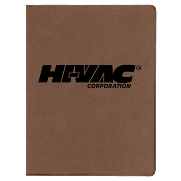Hi-Vac - Brown Laserable Leatherette Portfolio with Notepad Thumbnail